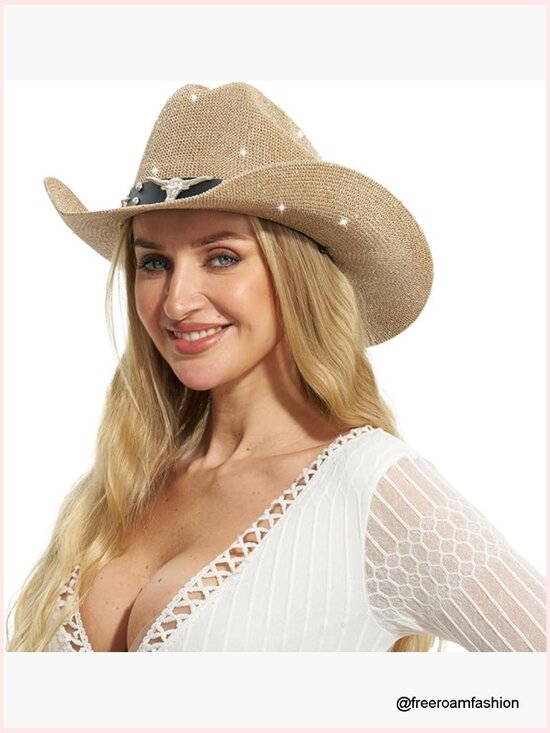 Sparkly Sequined Cowboy Hat with Thread Details for Parties main image 4